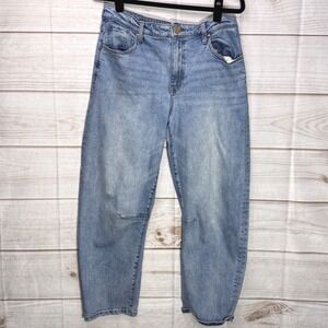 Kut from the Kloth Ashley Slouchy Barrel Jeans Light Wash Blue High Rise Size 8